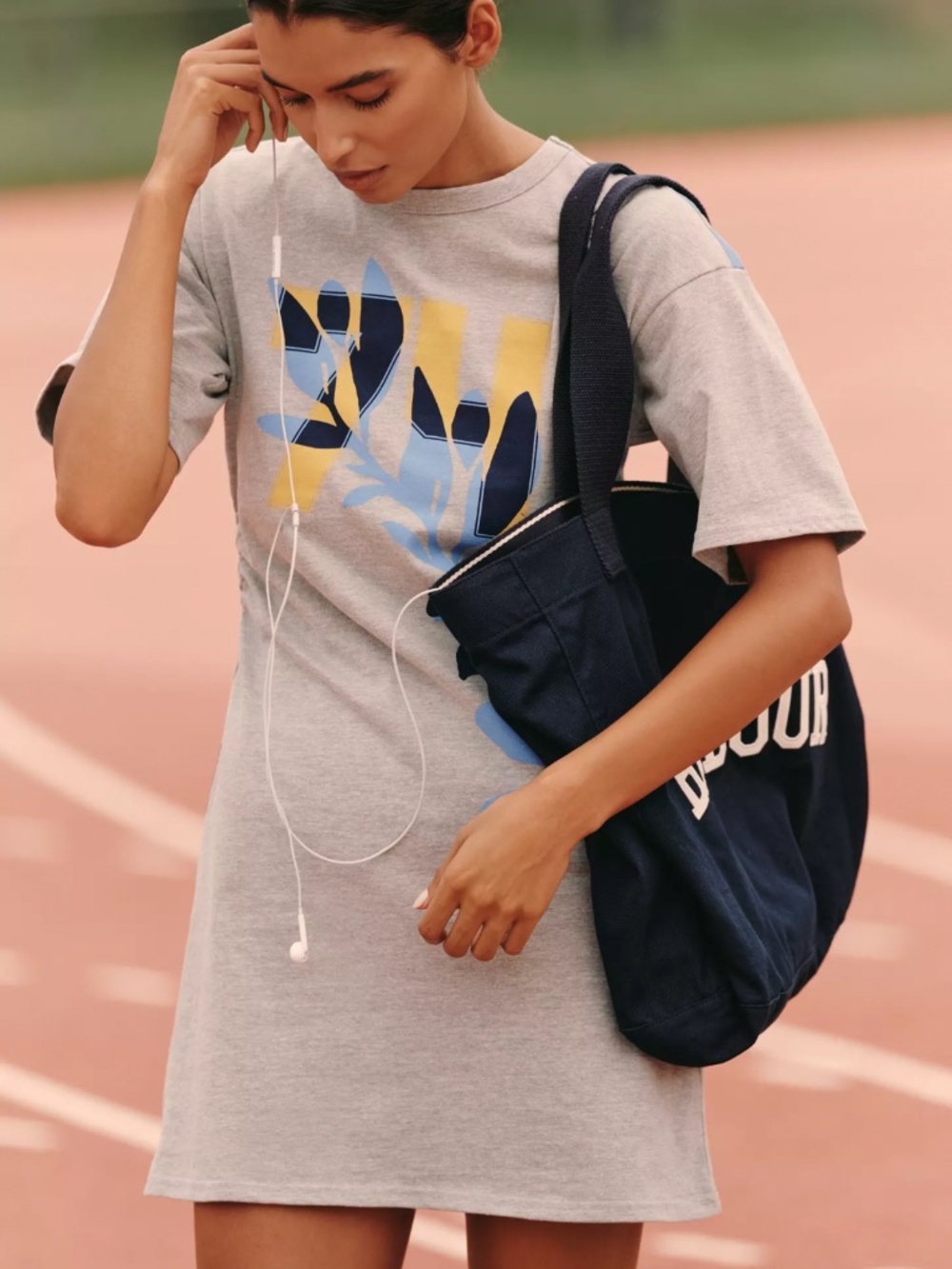 Daily Practice Grey Shirt Dress XXS